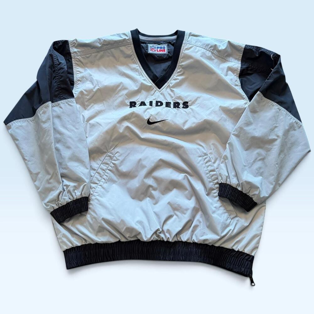 Vintage Reversible Raiders Jacket Mens Medium Black NFL Football Nike 90s